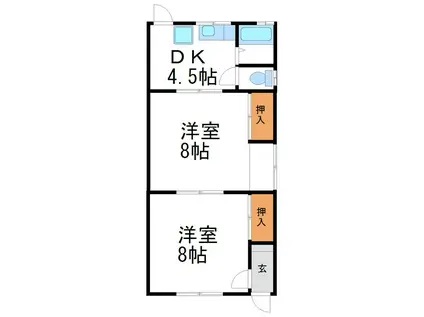 長坂アパート(2DK/1階)の間取り写真