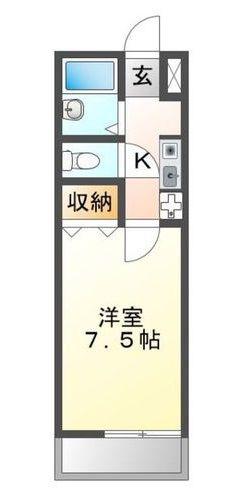 ベル牛久保(1K/1階)の間取り写真