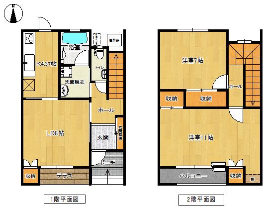 スマイル郡山(2LDK/1階)の間取り写真