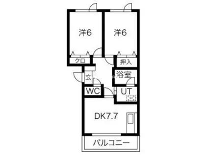 グレープヒル富丘I(2DK/2階)の間取り写真