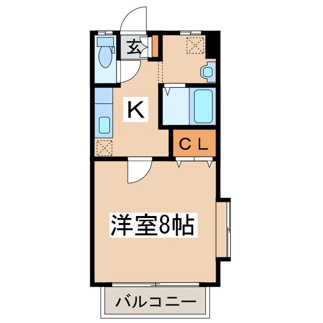 エムハイツA棟(1K/1階)の間取り写真