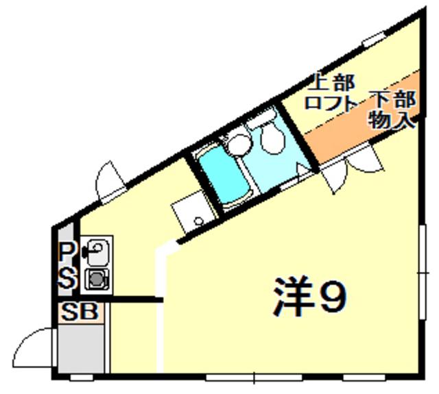 PUPAビル(ワンルーム/3階)の間取り写真