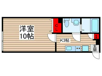 TRINITY松戸(1K/2階)の間取り写真
