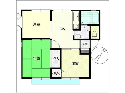 サンシティ土師A・B(3DK/1階)の間取り写真