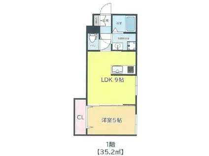 MORE AND MORE(1LDK/1階)の間取り写真