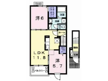 サン・パストラルIII(2LDK/2階)の間取り写真