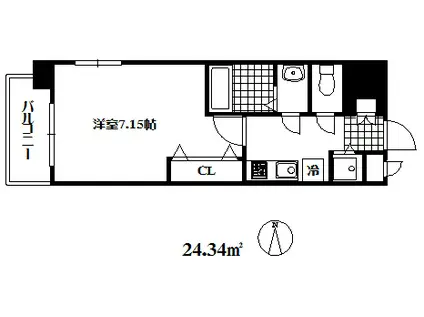ラグゼ東灘(1K/2階)の間取り写真