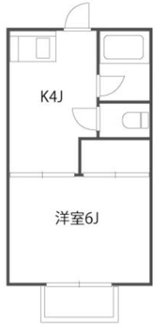 めじろハイツ(1DK/2階)の間取り写真