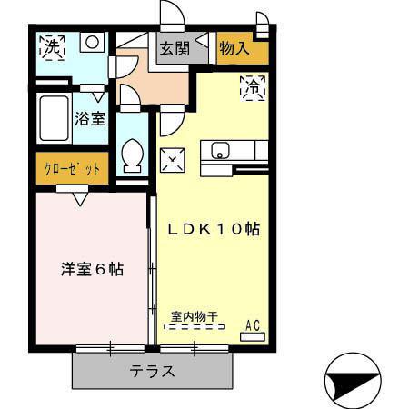 SUMIYASU SO(1LDK/1階)の間取り写真