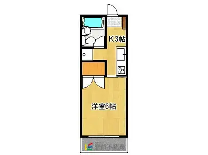 コーポ堀端(1K/4階)の間取り写真