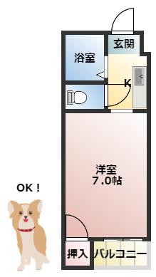 プレアール大池(1K/3階)の間取り写真
