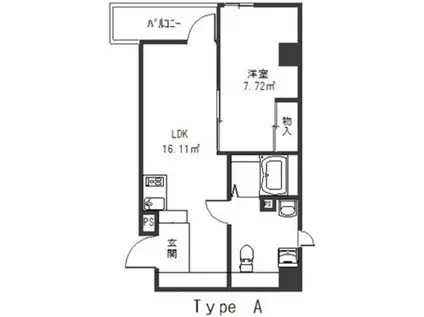 グレースヒル曙(1LDK/5階)の間取り写真