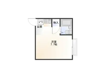 パルティーコート(ワンルーム/1階)の間取り写真