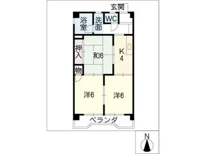丸国ビル(3K/4階)の間取り写真