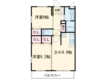 ショコラブラン(2LDK/1階)の間取り写真