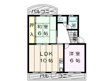 寿ハイツ(2LDK/1階)の間取り写真