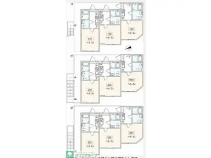 アザーレ・ソラ中河原(1K/3階)の間取り写真