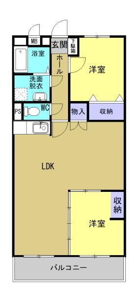 アンティム(2LDK/3階)の間取り写真
