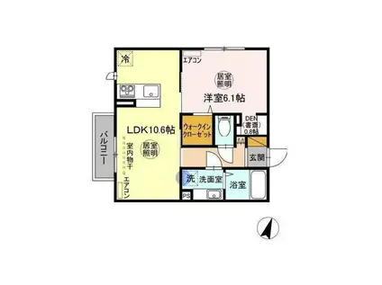 GRAND WINDS TSUKUBA VII(1LDK/1階)の間取り写真