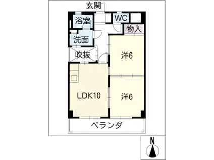 サンコート庄内(2LDK/2階)の間取り写真