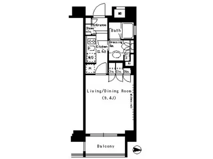 パークアクシス浜松町(1K/9階)の間取り写真