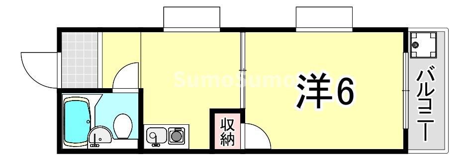 ハイライフ兵庫(1K/5階)の間取り写真