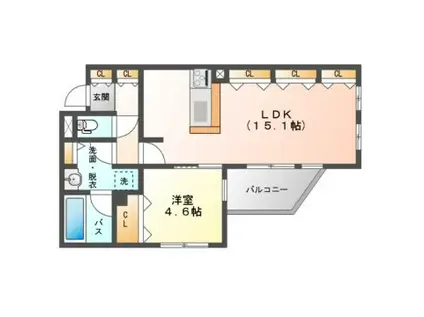 プリモルーチェ(1LDK/2階)の間取り写真