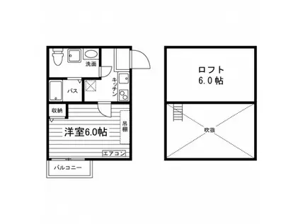 アウル鷹峯2(1K/2階)の間取り写真