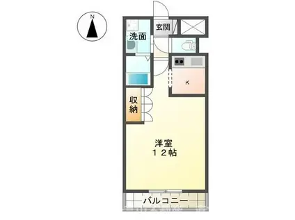 リベルテ(1K/2階)の間取り写真