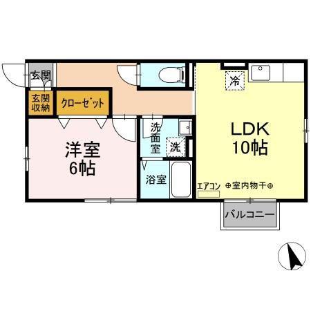 コージーコート(1LDK/2階)の間取り写真