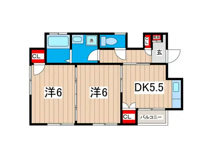 小川ビル(2DK/2階)の間取り写真