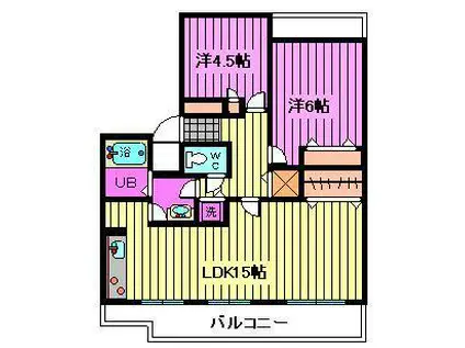 セレーノ大宮A棟(2LDK/2階)の間取り写真