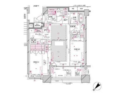 オーパスレジデンス銀座イースト(2LDK/11階)の間取り写真