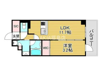 ファインレジデンス福島野田 THE GARDEN(1LDK/15階)の間取り写真