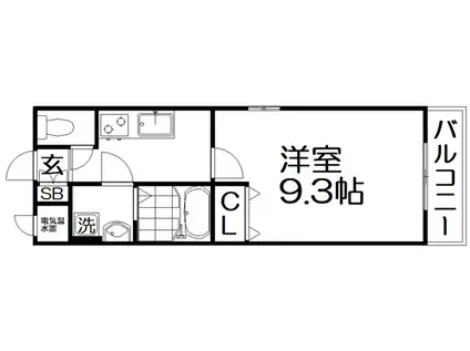 ロータスコート(1K/1階)の間取り写真