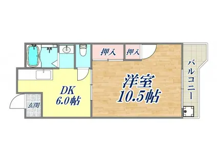 松俊ハイツ(1DK/3階)の間取り写真