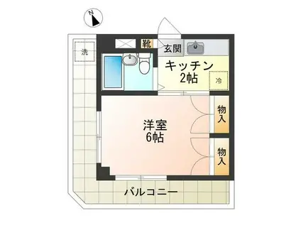 チアハウス(1K/3階)の間取り写真