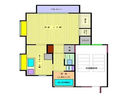 プチシャトー I(1DK/1階)の間取り写真