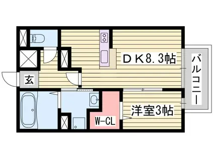 アーバンプラザII号館(1DK/1階)の間取り写真
