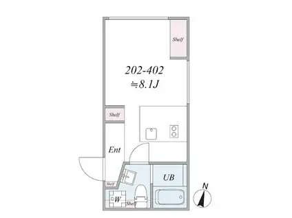 TRIAS221(1K/4階)の間取り写真