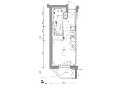 AZEST阪東橋II(ワンルーム/4階)の間取り写真