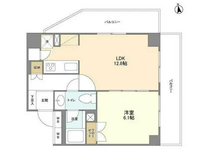 BPRレジデンス代々木(1LDK/2階)の間取り写真