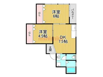 庄コーポ(2DK/3階)の間取り写真