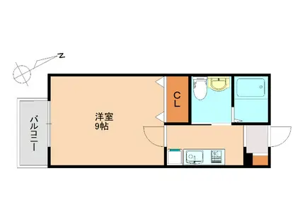 メゾンミルフィーユ折立(1K/3階)の間取り写真