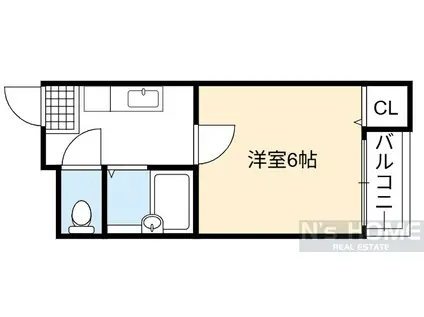 サンスリーハイツ京橋(1K/2階)の間取り写真