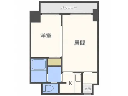 KGコート(1LDK/3階)の間取り写真