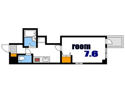 KAISEI十日市(1K/4階)の間取り写真