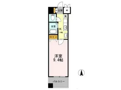 カスタリア志賀本通(1K/9階)の間取り写真