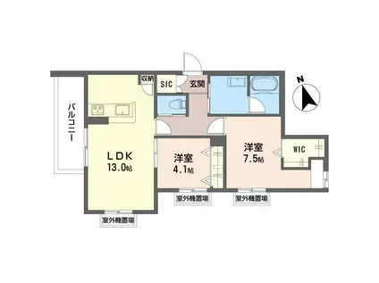 シャーメゾン鴫野東三(2LDK/3階)の間取り写真