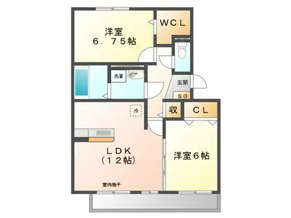 リビングタウン鈴鹿旭が丘 A(2LDK/2階)の間取り写真